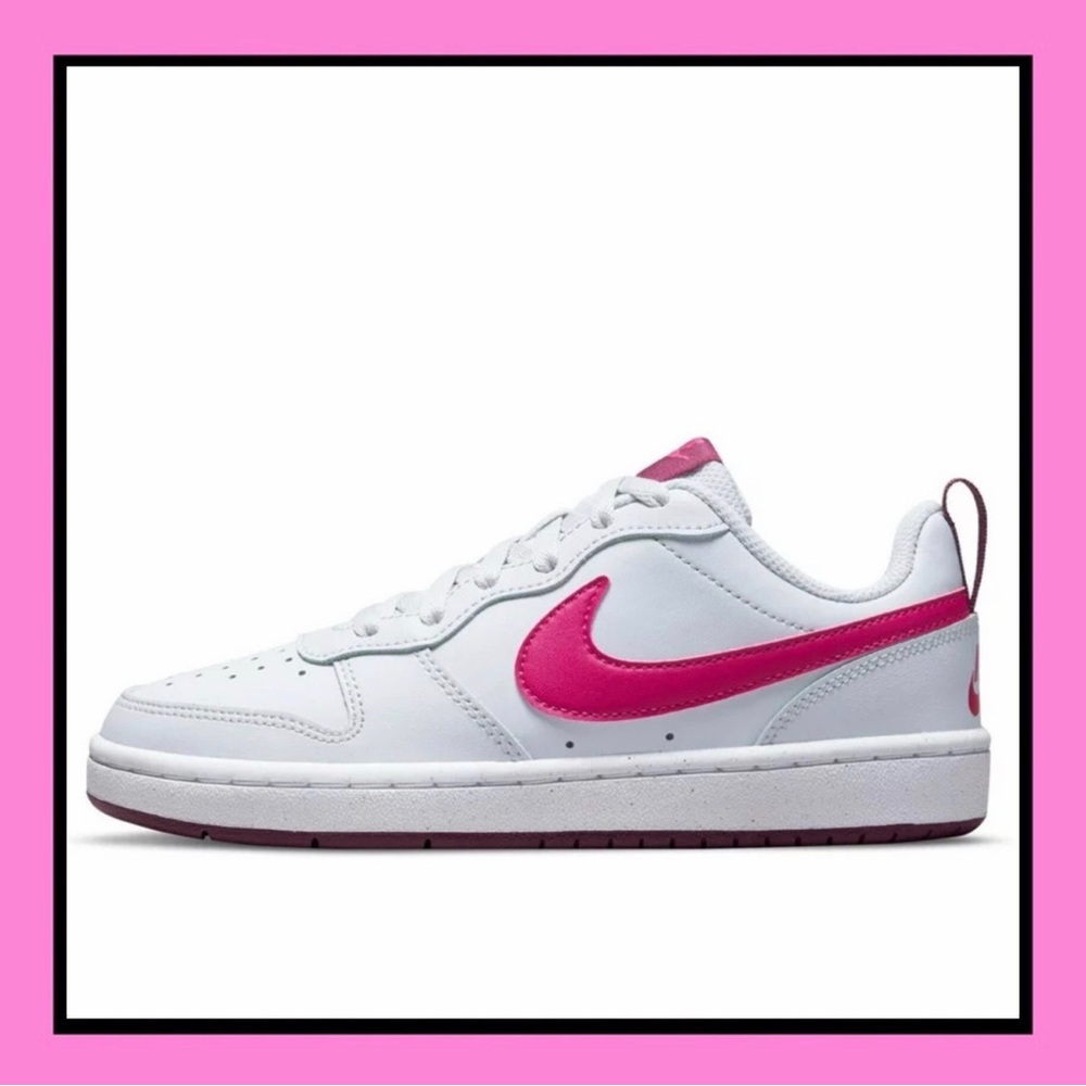 Nike Court Borough Low 2 GS Pure Platinim Prink Prime 5.5Y- Great Condition